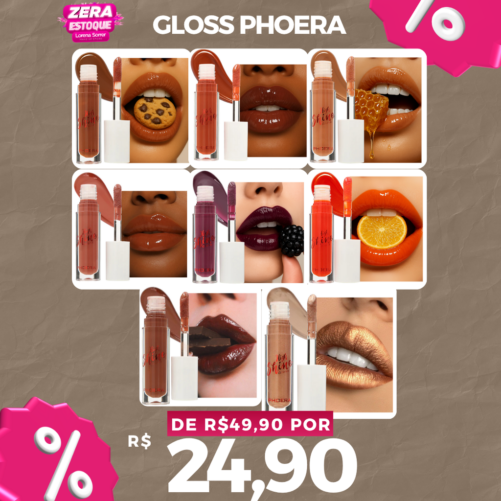 Hydra Gloss Labial High Shine Phoera Boca 85% +hidratada
