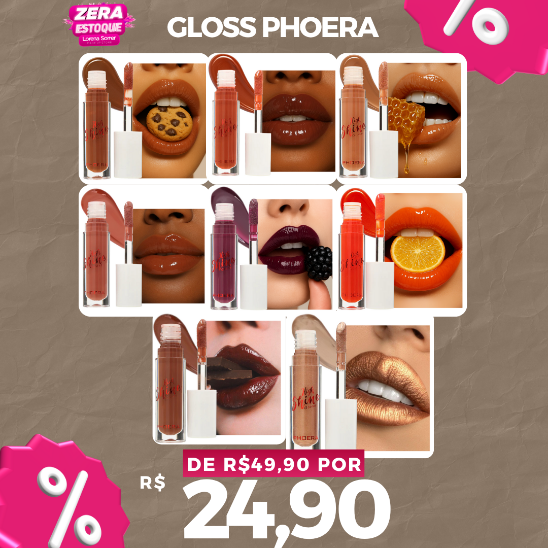 Hydra Gloss Labial High Shine Phoera Boca 85% +hidratada