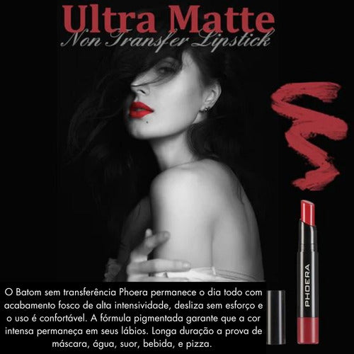 Batom Ultra Matte 24h A Prova De Água 24 Horas Phoera
