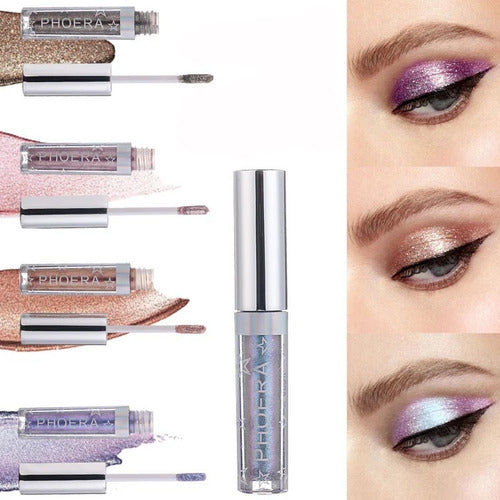 Kit 3 Sombra Líquida Glitter Glow A Prova De Água Pigmentado