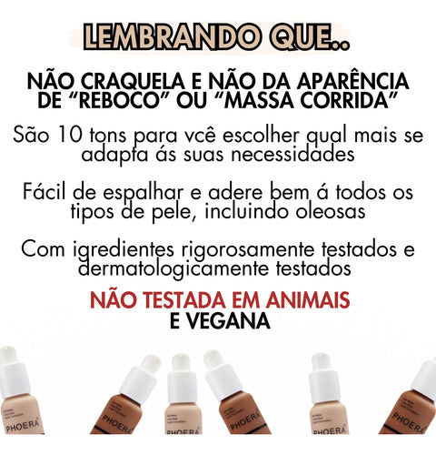 Kit 3un Base Soft Matte 24h +pó Prova D'agua +esponja Phoera