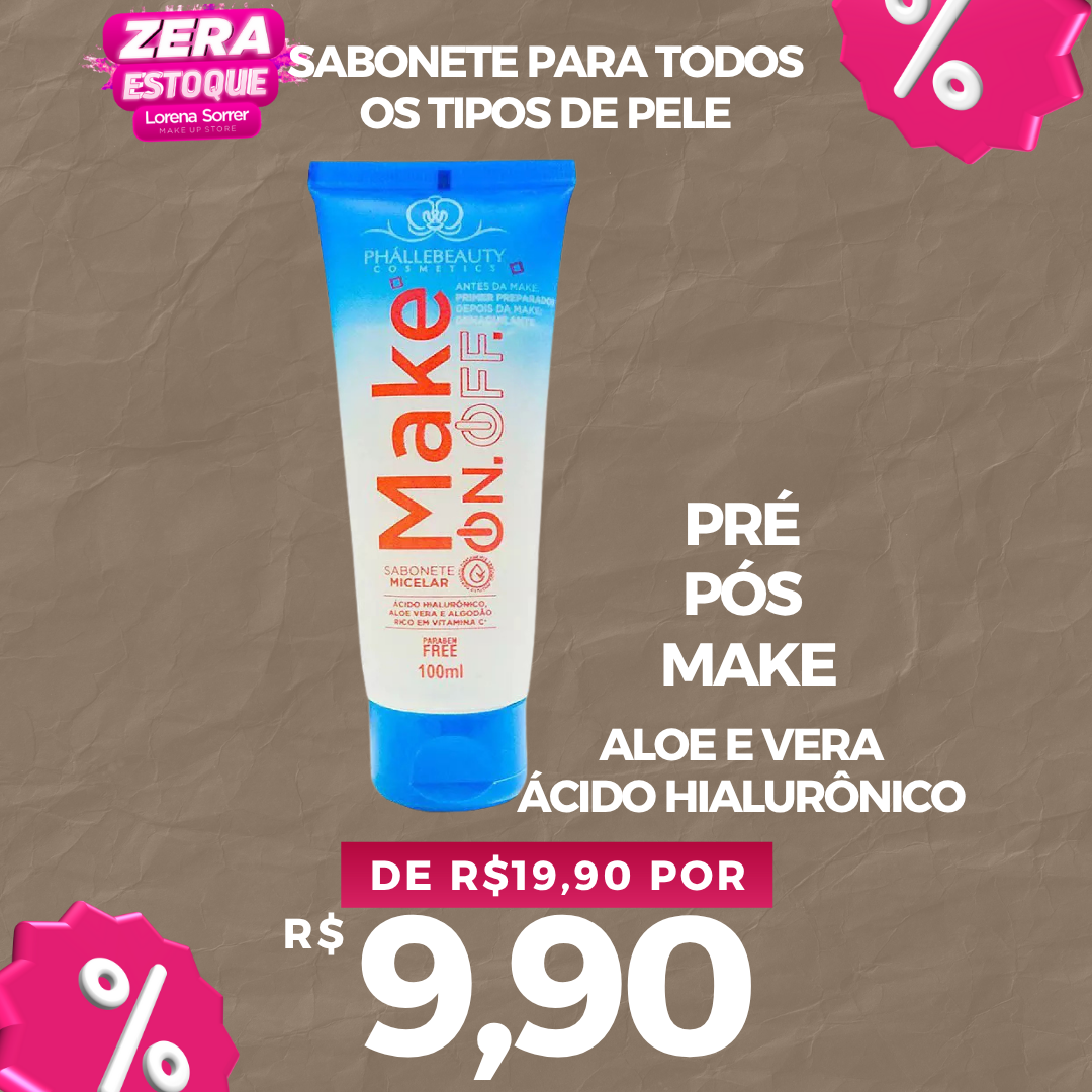 Sabonete Facial Skin Care Micelar Make ON/OFF - Phállebeauty