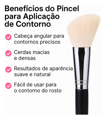 Pincel Profissional Largo Para Contorno Cerda Natural F40
