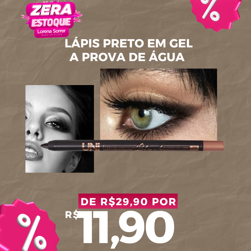 Lápis Em Gel A Prova De Água Gel Para Olhos Blackout Preto