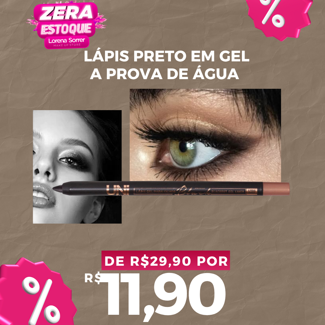 Lápis Em Gel A Prova De Água Gel Para Olhos Blackout Preto