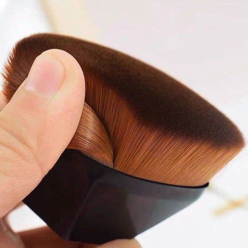 Kit 2 Pincel Mágico Hexagonal Base Maquiagem Tiktok Brush Cor Preto E Ros