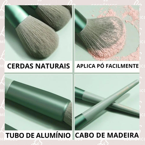 Kit 8 Pincéis De Maquiagem Com Case Transparente