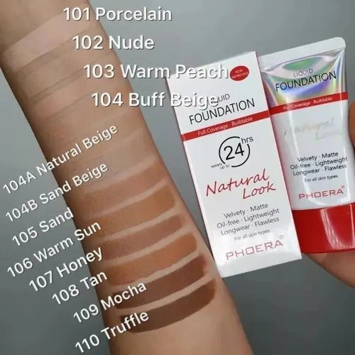 Base Líquida Natural Look 30ml - Phoera