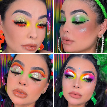 Kit 15 Und Maquiagem Make Carnaval Neon Glitter Glow Pedaria