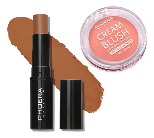 Contorno em Bastão + Blush em Creme Phoera A prova D'agua