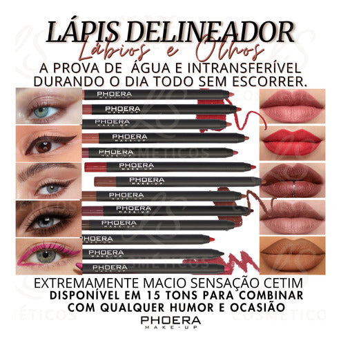 Lápis De Olhos E Boca Ultra Pigmetado Hipoalergênico Phoera