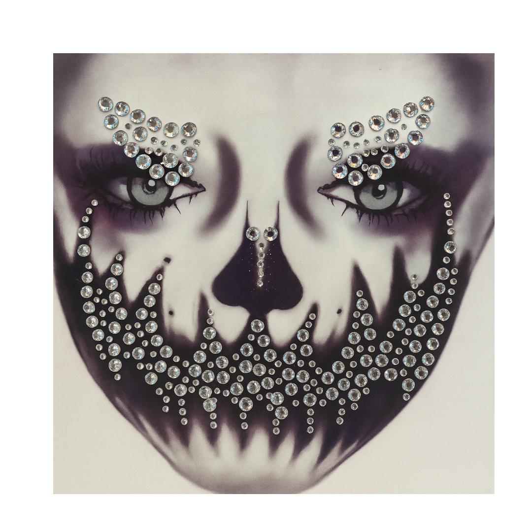 Adesivo Facial Halloween Fantasia Catrina Caveira Mexicana