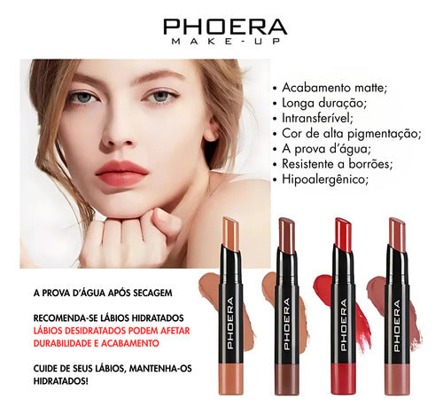 Batom Ultra Matte 24h A Prova De Água 24 Horas Phoera