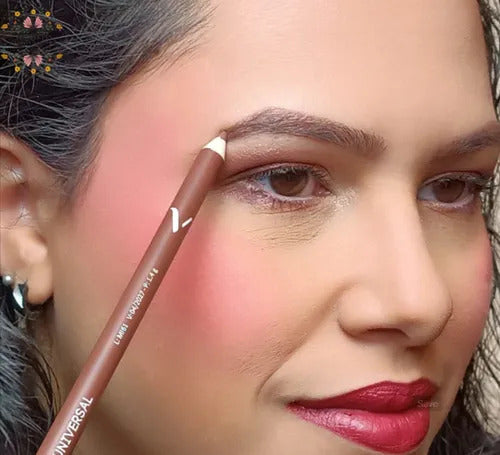 Lápis 2 em 1 Sobrancelha Olhos e Boca - Marrom Universal - Vivai