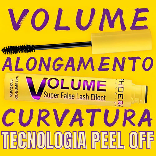 Mascara Cilios Volume E Efeito Boneca A Prova Dagua Phoera