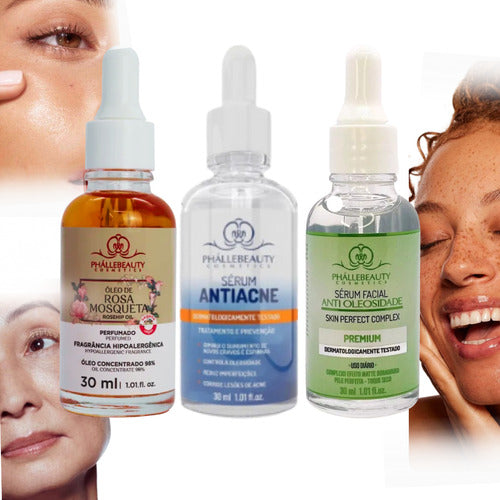 Kit 3und Sérum Facial Pele Hidratação Antirrugas Dia/noite