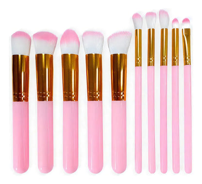 Kit com 10 Pincéis Make Alta Precisão