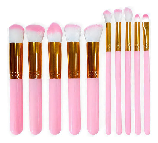 Kit com 10 Pincéis Make Alta Precisão