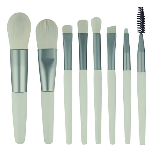 Kit 8 Pincéis De Maquiagem Com Case Transparente