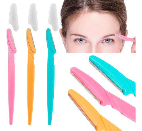 Kit 3 Navalhete Desing De Sobrancelhas E Rosto Navy