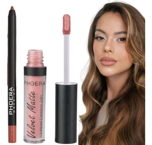 Kit Lábios Divino - Batom Intransferível + Lápis Labial 24hr