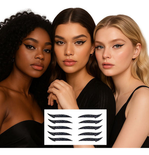 Cartela 5und Delineador Adesivo Autocolante Gatinho Prático