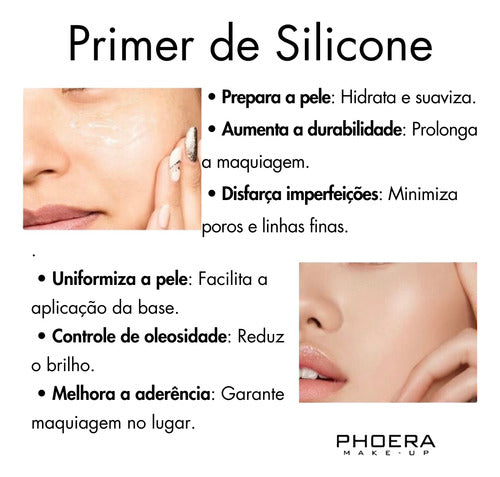 Kit Maquiagem 4un Primer Base Pó Prova Dagua 24hrs + Brinde