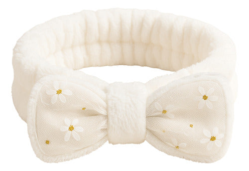 Faixa Tiara Nuvem Atoalhada Para Maquiagem E Skin Care