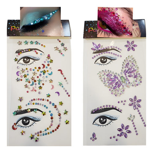 Kit 2und Pedraria Adesivo Auto Colante Festa Carnaval Brilho