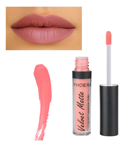 Batom Velvet Matte 24h A Prova De Água Intransferível Phoera