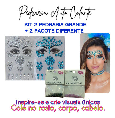 Kit 16un Maquiagem Make Carnaval Glitter Brilho Pedaria Glow