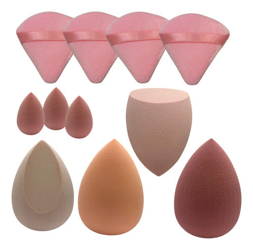 Kit 11 Esponjas De Maquiagem Profissional Textura Premium