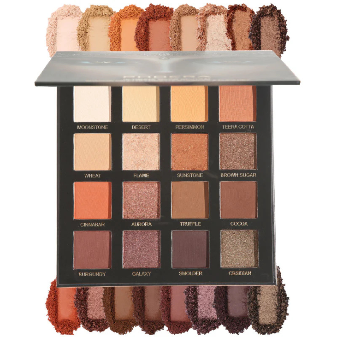 Paleta de Sombras 16 Cores Altamente Pigmentados Phoera