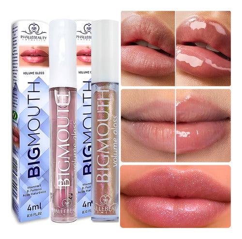 Kit 2und Volume Gloss Glitter Aumenta Boca Lábios Big Mouth