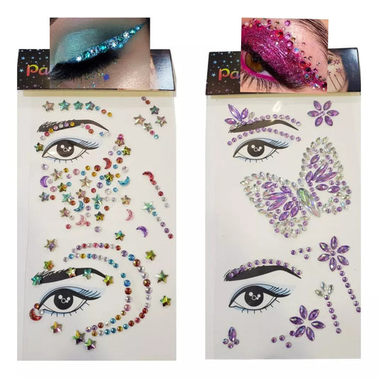 Kit 2und Pedraria Adesivo Auto Colante Festa Carnaval Brilho