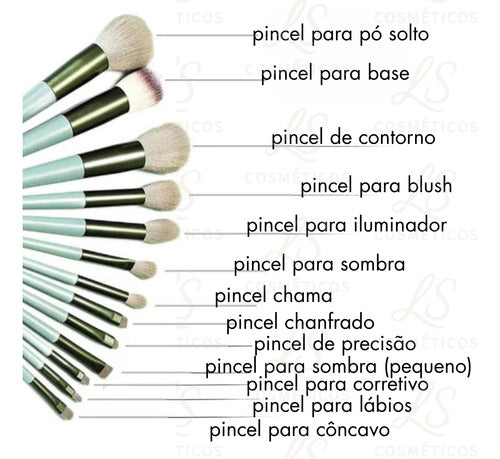 Kit 13 Pincéis Maquiagem Contorno Kabuki Sombra Profissional