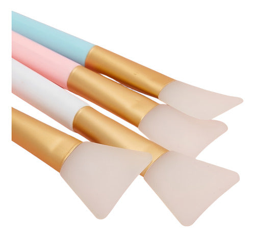 Kit 3 Pincéis Silicone Espatulas Skincare Máscara Creme