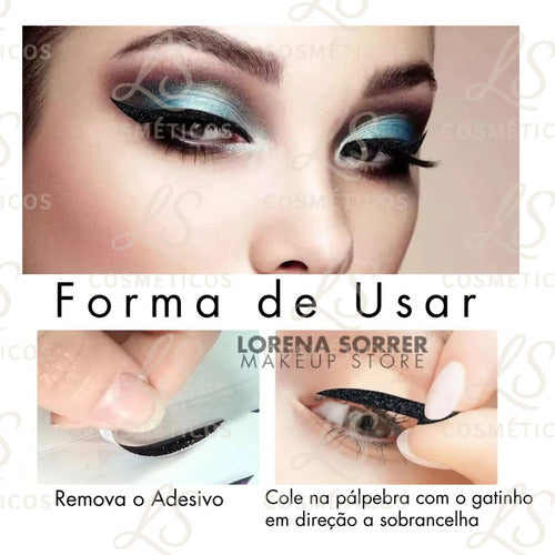 Cartela 5und Delineador Adesivo Autocolante Gatinho Prático