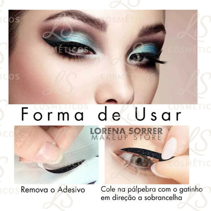 Cartela 5und Delineador Adesivo Autocolante Gatinho Prático