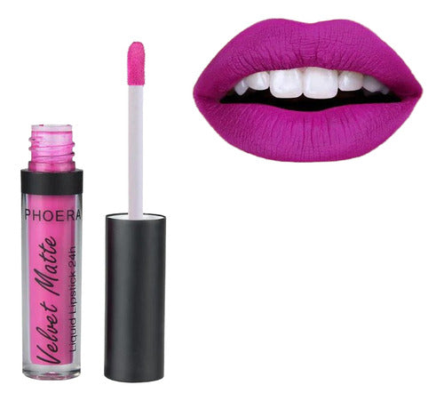 Batom Velvet Matte 24h A Prova De Água Intransferível Phoera