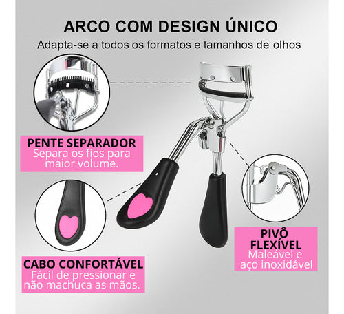 Curvador Modelador Alongador Cílios Curvex Maquiagem Love