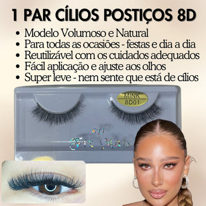 Kit 10und Make Maquiagem Delineador Cola + Clios Postiços