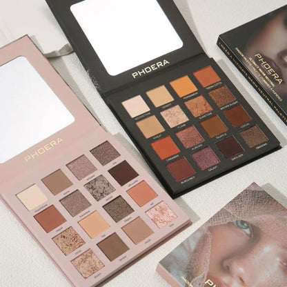 Paleta de Sombras 16 Cores Altamente Pigmentados Phoera