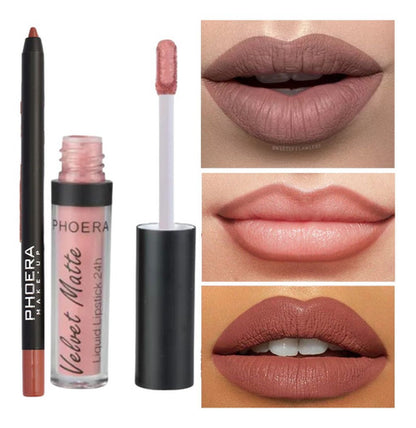 Kit Lábios Divino - Batom Intransferível + Lápis Labial 24hr