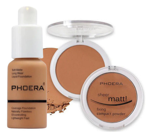 Kit Base Soft Matte + Pó Compacto - Phoera