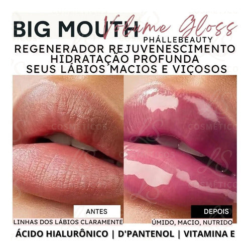 Volume Gloss Glitter Aumenta Efeito Boca Grande Big Mouth