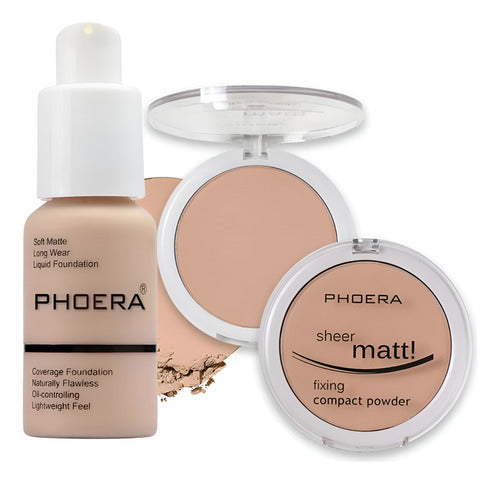 Kit Base Soft Matte + Pó Compacto - Phoera