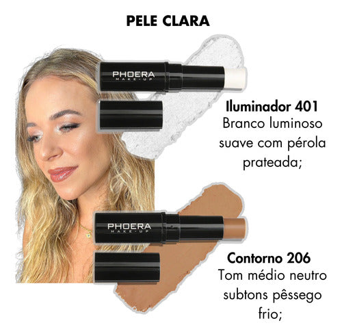 Kit Glow Contorno + Iluminador Bastão Alta Qualidade +brinde