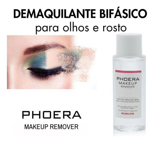 Demaquilante Bifásico Phoera Remove Maquiagem À Prova Dágua | Limpeza Profunda, Hidrata E Não Oleoso Retira A Maquiagem