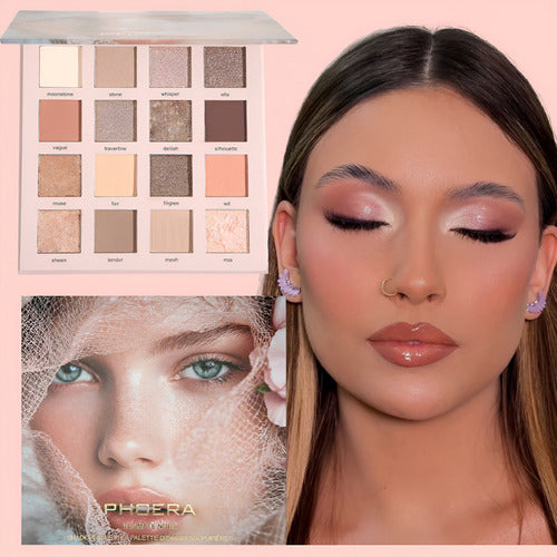 Paleta de Sombras 16 Cores Altamente Pigmentados Phoera